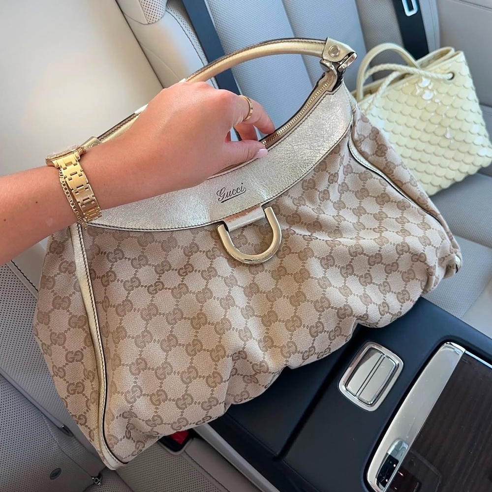 Gucci Tan Monogram Hobo Bag